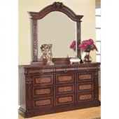 Coaster Grand Prado Dresser and Mirror Set in Warm Cherry Finish