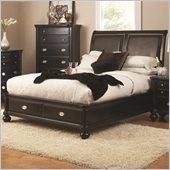 Coaster Valerie Queen Platform Bed in Sheen Black Finish
