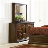 Coaster Foxhill Dresser and Mirror Set in Deep Brown Finish