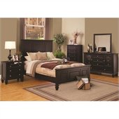 Coaster Sandy Beach 4 Piece Bedroom Set in Cappuccino Finish