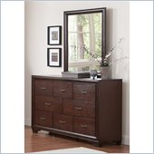 Coaster Simone 8 Drawer Dresser and Mirror Set in Cappuccino Finish