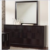 Coaster Lloyd 6 Drawer Dresser and Mirror Set in Dark Cappuccino Finish