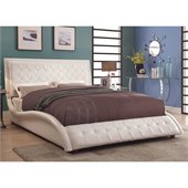 Coaster Tully Upholstered Queen Bed in White Vinyl