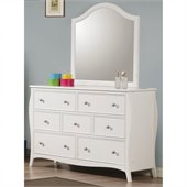 Coaster Dominique 7 Drawer Dresser and Mirror Set in White Finish