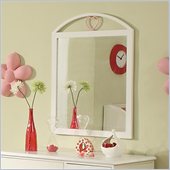 Coaster Juliette Mirror with Arched Heart Motif Top in White Finish