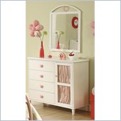 Coaster Juliette 4 Drawer Dresser and Mirror in White Finish