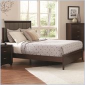 Coaster Simone Upholstered Bed in Cappuccino Finish