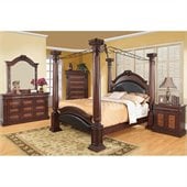 Coaster Grand Prado 5 Piece Bedroom Set in Warm Cherry Finish