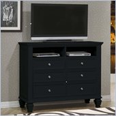 Coaster Sandy Beach Six Drawer Media Chest in Black