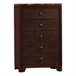 ADD TO YOUR SET: Coaster Conner 5 Drawer Chest with Faux Marble Top in Walnut
