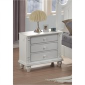Coaster Kayla 3 Drawer Nightstand in Distressed White Finish