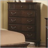 Coaster Sidney 5 Drawer Chest in Dark Cherry Finish