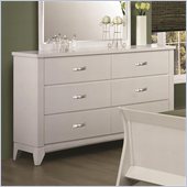 Coaster Eleanor 6 Drawer Dresser in Smooth White