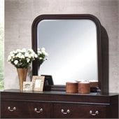 Coaster Louis Philippe Curved Frame Mirror in Cappuccino