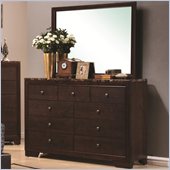 Coaster Conner Dresser and Mirror Set in Walnut Finish