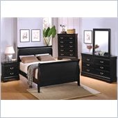 Coaster Louis Philippe 6 Piece Bedroom Set in Deep Black