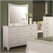 Coaster Eleanor 6 Drawer Dresser and Mirror in Smooth White