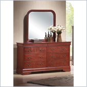 Coaster Louis Philippe Dresser and Mirror Set in Cherry