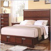 Coaster Hyland Wood Bed with Two Drawers in Dark Cherry