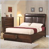 Coaster Hillary and Scottsdale Upholstered Storage Bed in Warm Brown
