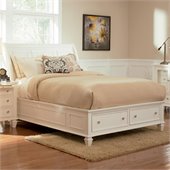 Coaster Sandy Beach Sleigh Bed with Storage Footboard in White
