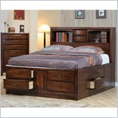 Coaster Hillary and Scottsdale Storage Bookcase Bed 3 Piece Bedroom Set in Warm Brown