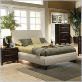 Coaster Phoenix Upholstered Bed 3 Piece Bedroom Set in Tan
