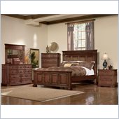 Coaster Saint Edgewood Panel Bed 4 Piece Bedroom Set in Deep Cherry