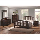 Coaster Tia 4 Piece Bedroom Set in Warm Cappuccino Finish