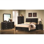 Coaster Nacey 4 Piece Bedroom Set in Brown Black Stain
