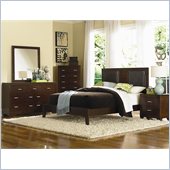 Coaster Tiffany 4 Piece Bedroom in Deep Brown Finish