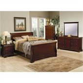 Coaster Versailles 6 Piece Bedroom in Deep Mahogany