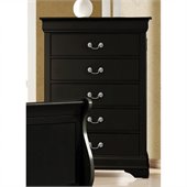 Coaster Louis Philippe Five Drawer Chest in Black