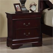 Coaster Louis Philippe Two Drawer Nightstand in Rich Cherry