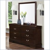Coaster Louis Philippe Dresser and Mirror Set in Cappuccino
