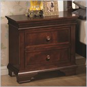 Coaster Montgomery Two Drawer Nightstand in Brown Cherry