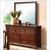 Coaster Montgomery Dresser and Mirror Set in Brown Cherry