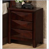 Coaster Bree Three Drawer Nightstand in Rich Brown Cherry