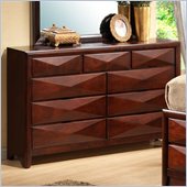Coaster Bree Nine Drawer Double Dresser in Rich Brown Cherry