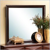 Coaster Bree Square Mirror in Rich Brown Cherry