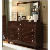 Coaster Nortin Dresser and Mirror Set in Dark Cherry