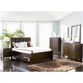 Coaster Lorretta 5 Piece Bedroom Set in Dark Brown