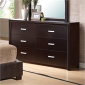 Coaster Andreas Six Drawer Double Dresser in Cappuccino Brown