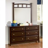 Coaster Jasper 6 Drawer Double Dresser and Mirror in Rich Cappuccino