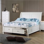 Coaster Sandy Beach Full Sleigh Bed in White Finish