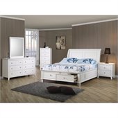 Coaster Selena 4 Piece Bedroom Set in White Finish