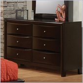 Coaster Phoenix 6 Drawer Double Dresser in Cappuccino Finish
