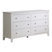 Coaster Selena 6 Drawer Double Dresser in White Finish