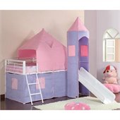 Coaster Bunks Twin Loft Bed Tent in Pink and Purple