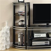 Coaster Corner Media Towers in Black and Silver (Set of 2)